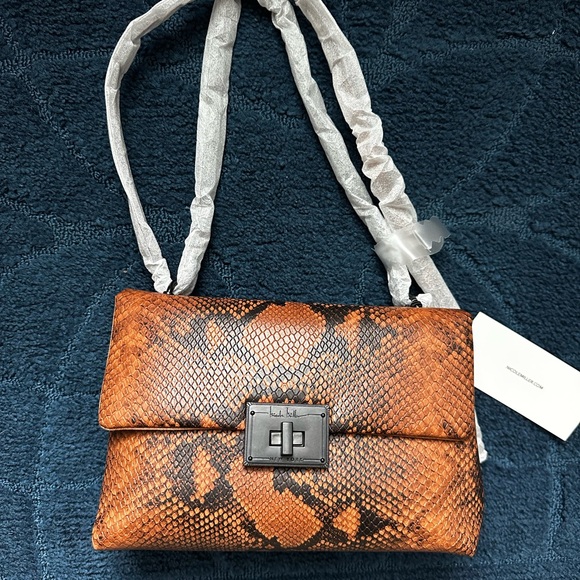Nicole Miller Handbags - Nicole Miller Brown Snake Print Women Bag